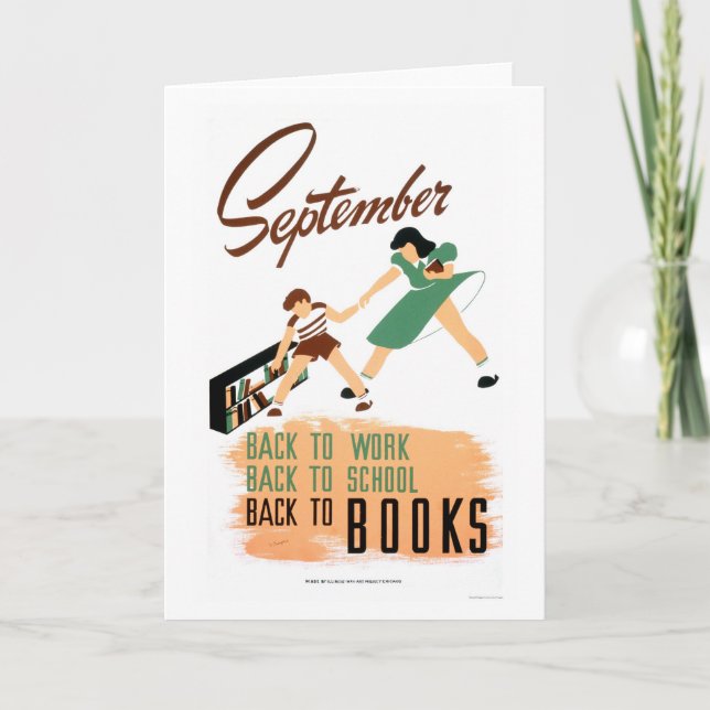 Back to schoolarbete 1940 WPA Kort (Framsida)