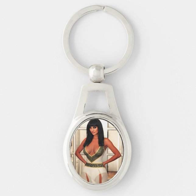 Back to That Special Place metal keychain Ovalt Silverfärgad Nyckelring (Framsidan)