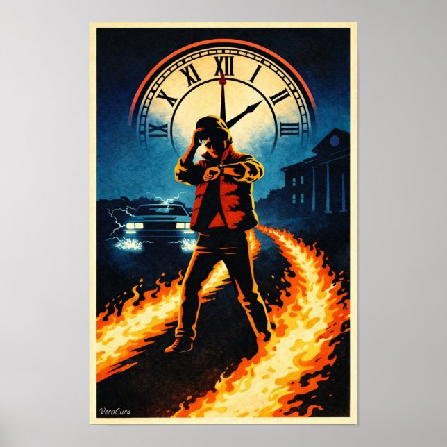 Back to the Future Inspired Retro Movie Poster Art (Framsidan)