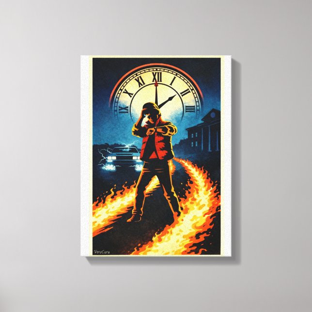Back to the Future Inspired Retro Movie Poster Art Canvastryck (Framsida)