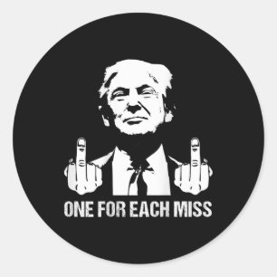 (back) Trump ett för varje miss Trump Shirt Vote T Runt Klistermärke