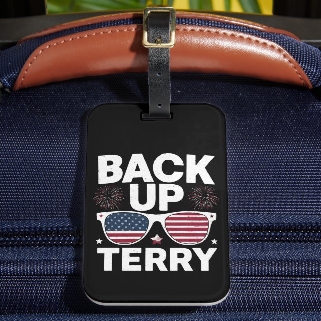 Back Up Terry Rolig 4:e juli Patriotisk fyrverkeri Bagagebricka (Framsida Insitu 2)