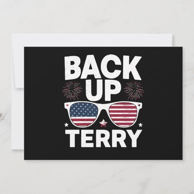 Back Up Terry Rolig 4:e juli Patriotiska fyrverker Inbjudningar (Framsida)