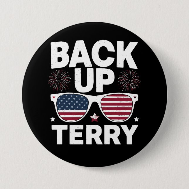 Back Up Terry Rolig 4:e juli Patriotiska fyrverker Knapp (Framsida)