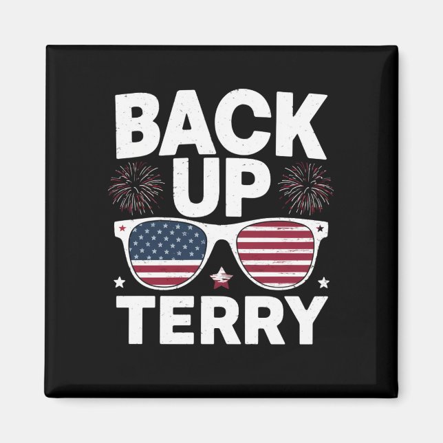 Back Up Terry Rolig 4:e juli Patriotiska fyrverker Magnet (Framsidan)