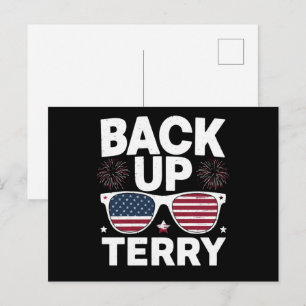 Back Up Terry Rolig 4:e juli Patriotiska fyrverker Vykort