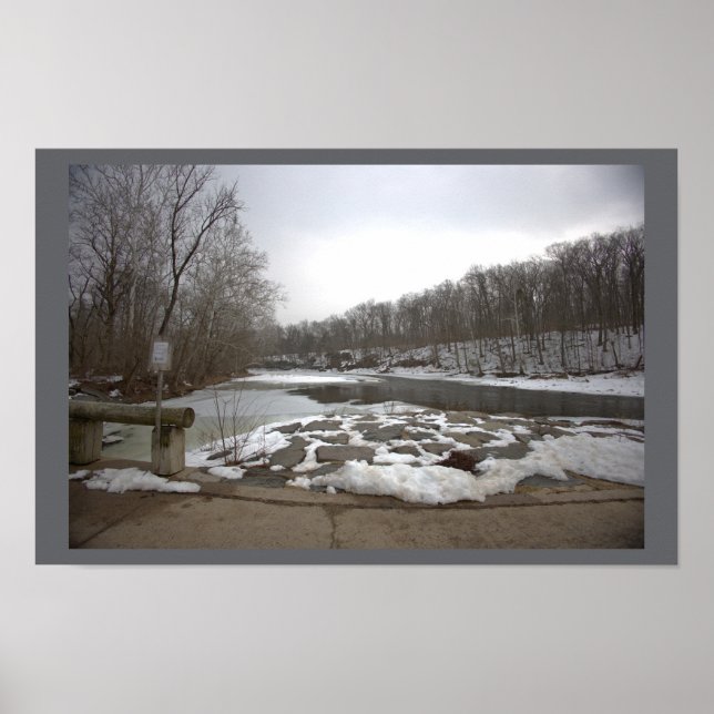 Bäck Vinter Vattenscape Affisch (Framsidan)