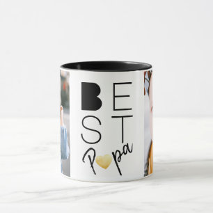 Back White Best Pappa 2 Photo Mugg