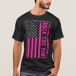 Backa Det Rosa Amerikanska Flaggan Bröstcancer T Shirt