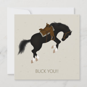 Backa dig! Bucking Black Horse Anpassningsbar Anteckningskort