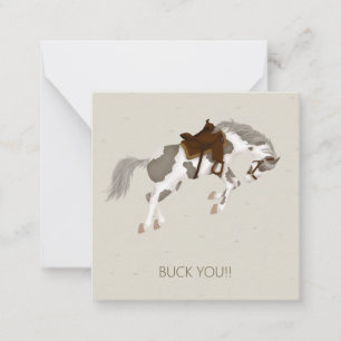 Backa dig! Bucking Pinto Horse Anpassningsbar Mini Anteckningskort