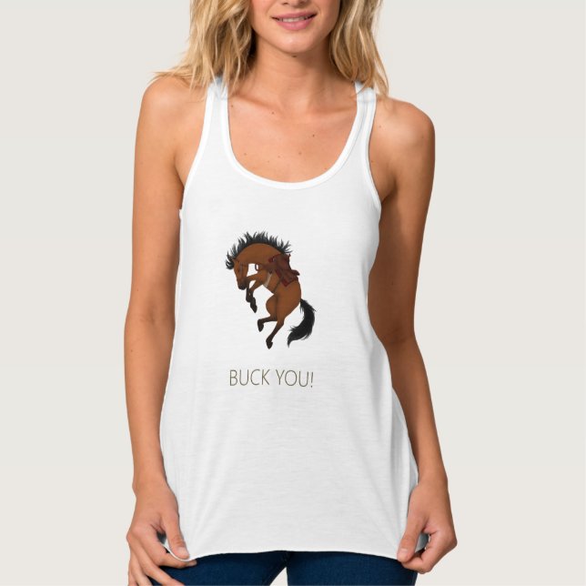 Backa dig! Funny Bay Horse Linne Med Racerback (Framsida)