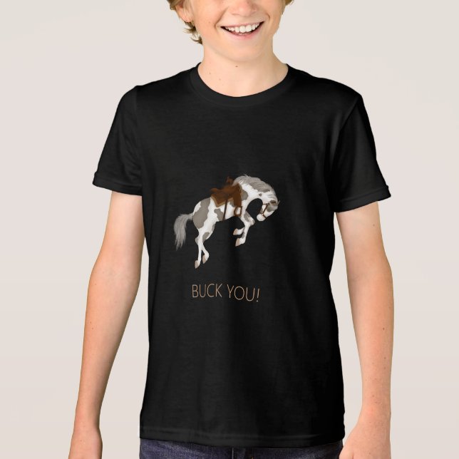 Backa dig! Funny Paint Horse Mörk T Shirt (Framsida)