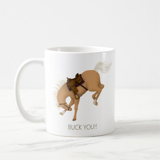 Backa dig! Funny Palomino Horse Kaffemugg (Vänster)