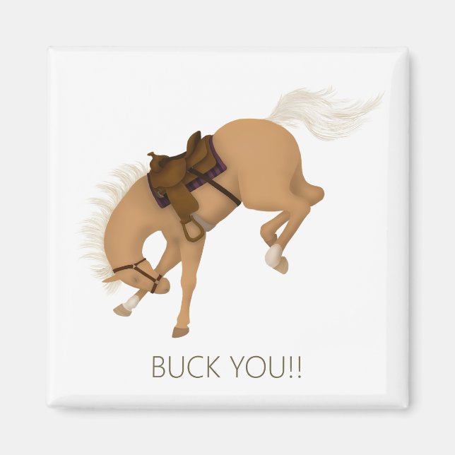 Backa dig! Funny Palomino Horse Magnet (Framsidan)