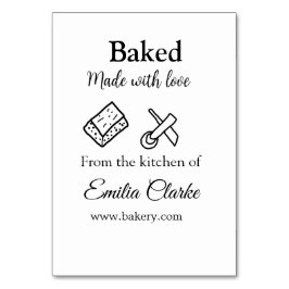 Backa med kärlek-bageribranschen, lägg till namn s bordsnummer