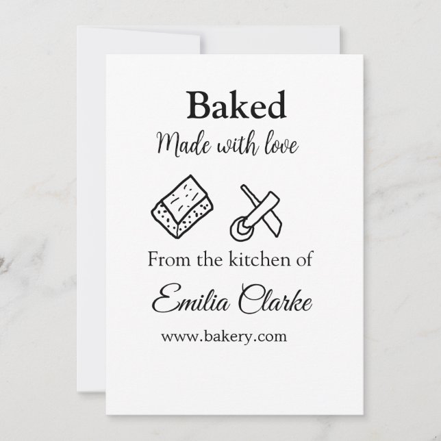 Backa med kärlek-bageribranschen, lägg till namn s inbjudningar (Framsida)