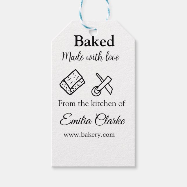 Backa med kärlek-bageribranschen, lägg till namn s presentetikett (Framsidan)