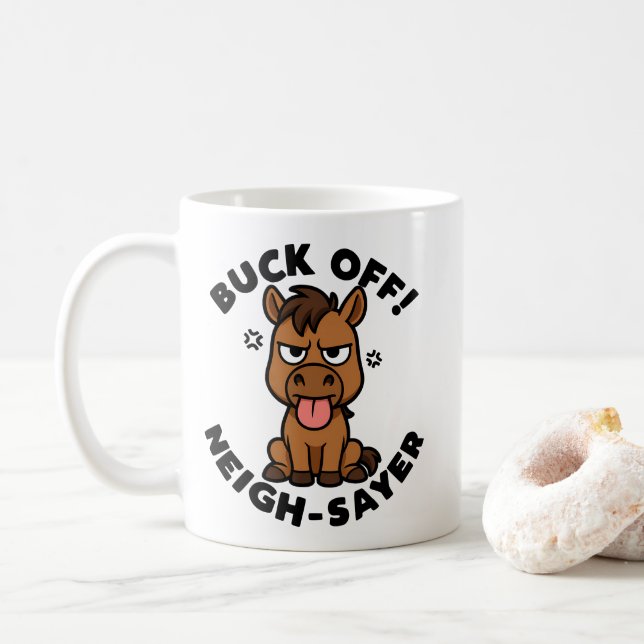 Backa! Neigh-sayer Kaffemugg (Med munk)