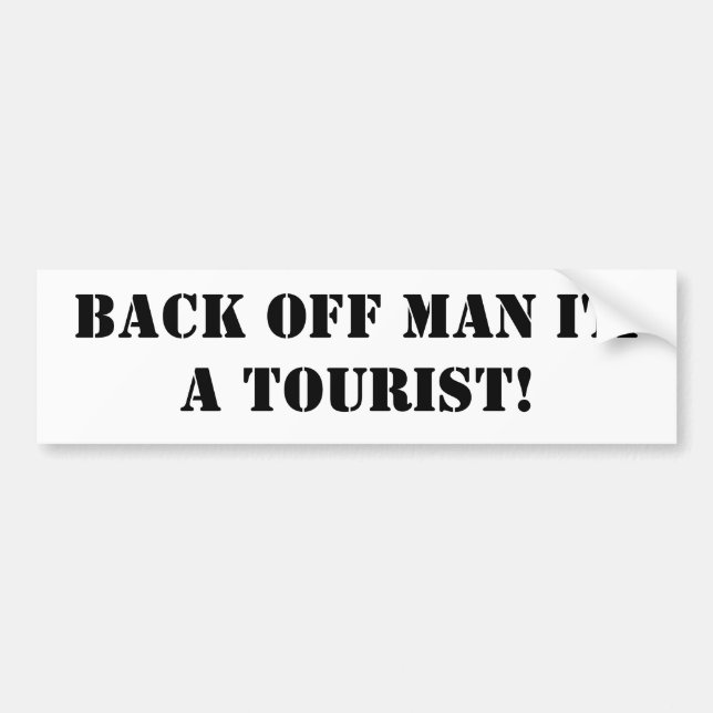Backa ner grabben, jag är turist! bildekal (Framsidan)