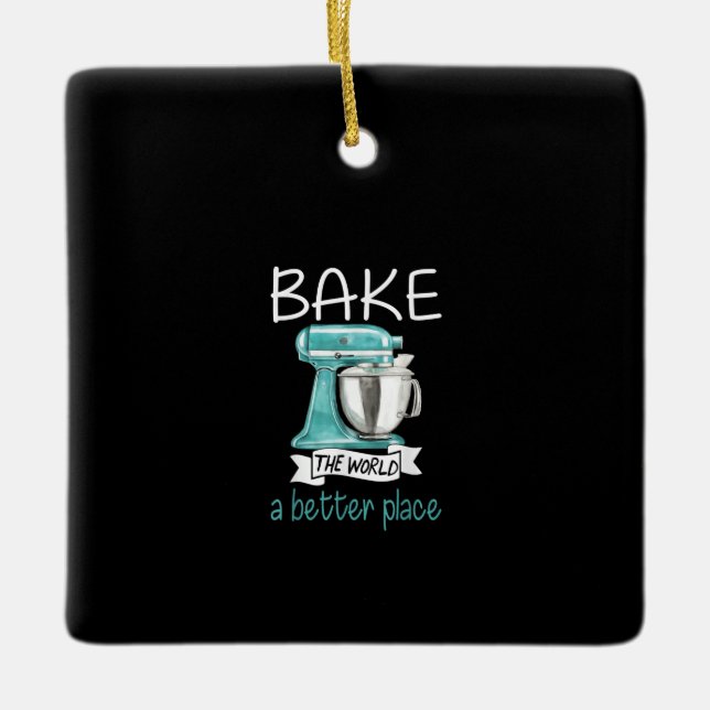 Backa upp Gift Baker Bake World Julgransprydnad Keramik (Framsida)