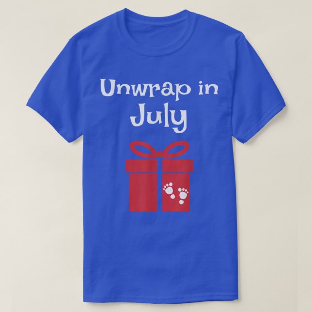 Backa upp Gravid Announceme i Juli Julafton i juli T Shirt (Design framsida)