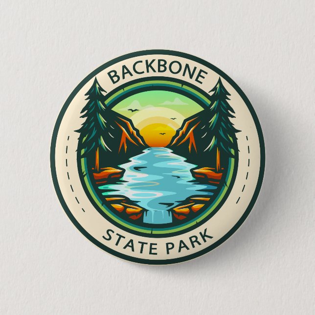 Backbone State Park Iowa Badge Knapp (Framsida)
