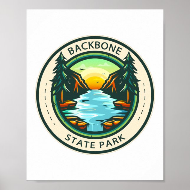 Backbone State Park Iowa Badge Poster (Framsidan)
