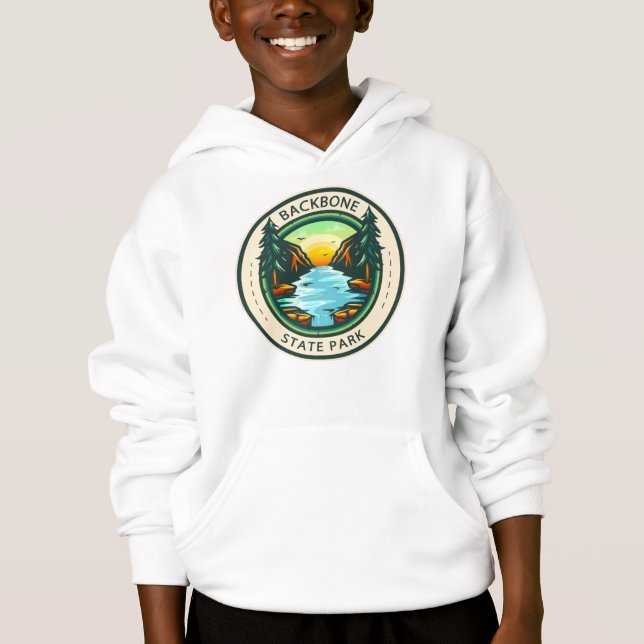 Backbone State Park Iowa Badge T Shirt (Framsida)