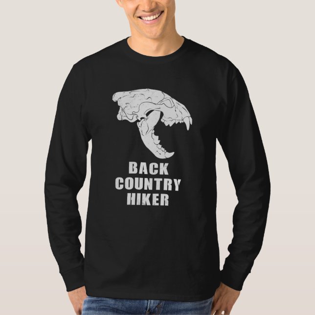 Backcountry Hiker Glacier National Park Wolverine  T Shirt (Framsida)