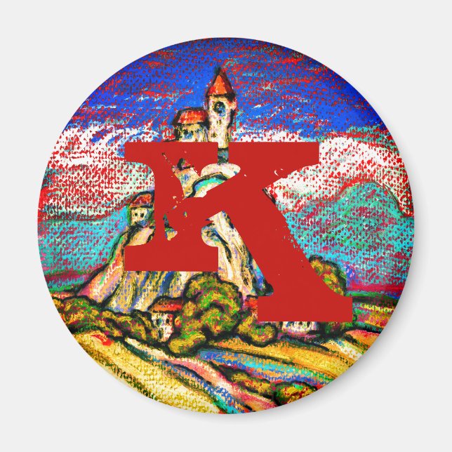 Backe Castle Fantasy Monogram Magnet (Framsidan)