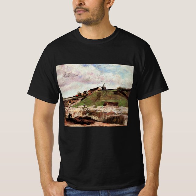 Backe i Montmartre med Quarry av Vincent van Gogh T Shirt (Framsida)