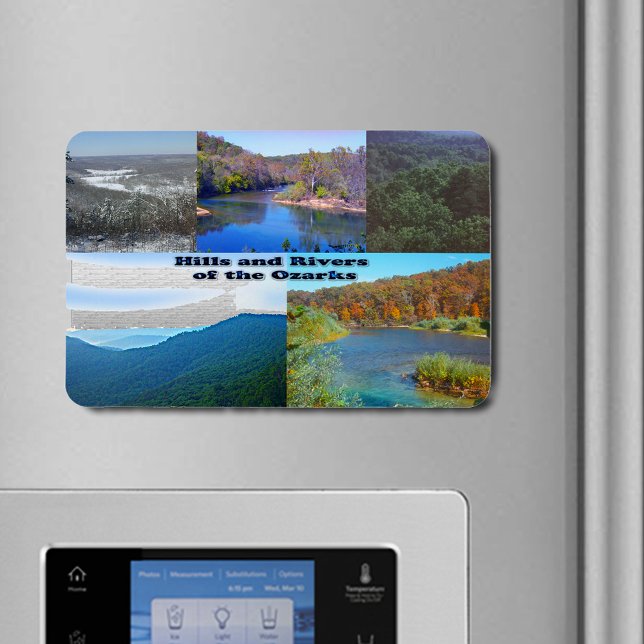 Backe och floderna Ozarks Magnet (Hills and Rivers of the Ozarks Flexible Magnet)