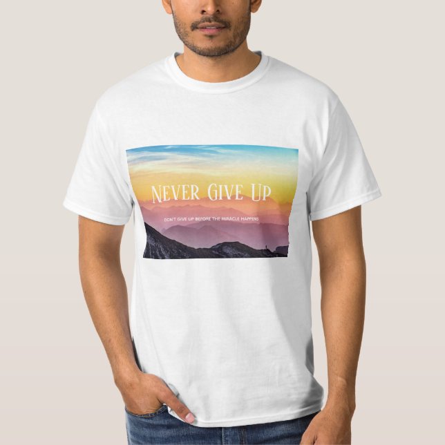 Backe Scenery Rainbow färg Motivation Citat T Shirt (Framsida)