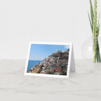 Backe-side Town av Positano på den Amalfi kusten, Kort