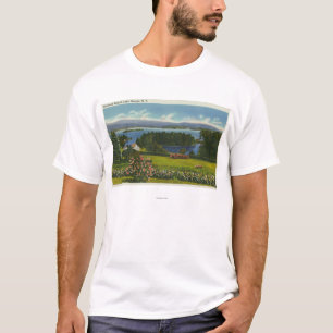 Backen beskådar av den diamantön och sjön tee shirt