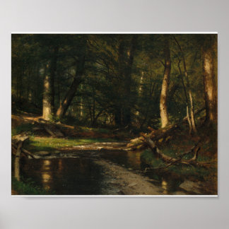 Bäcken i skogen av Worthington Whittredge Poster
