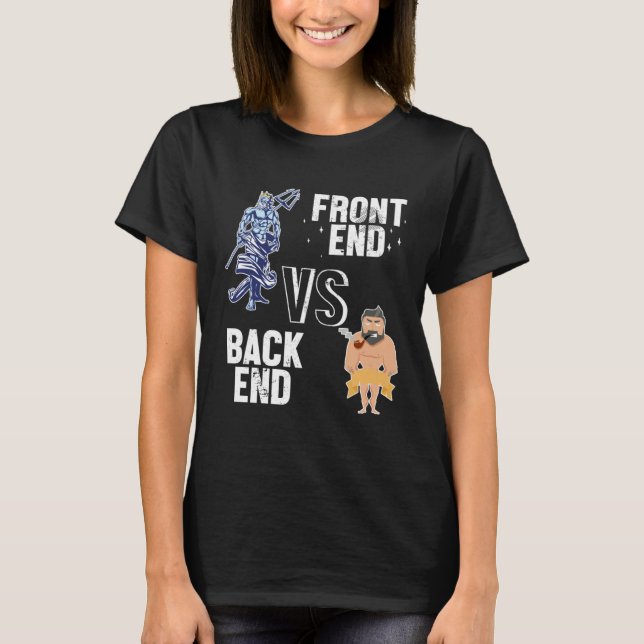 Backend vs Frontend Developer Engineer Software De T Shirt (Framsida)