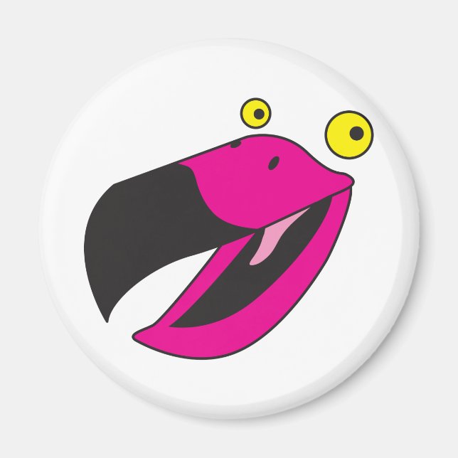 Backfågel med lustig ansikte magnet (Framsidan)
