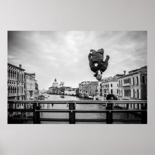 Backflip på bron i Venedig Poster