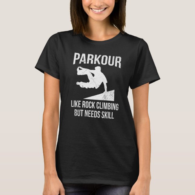 Backflip Parkour-citat för en parkour-Springer T Shirt (Framsida)