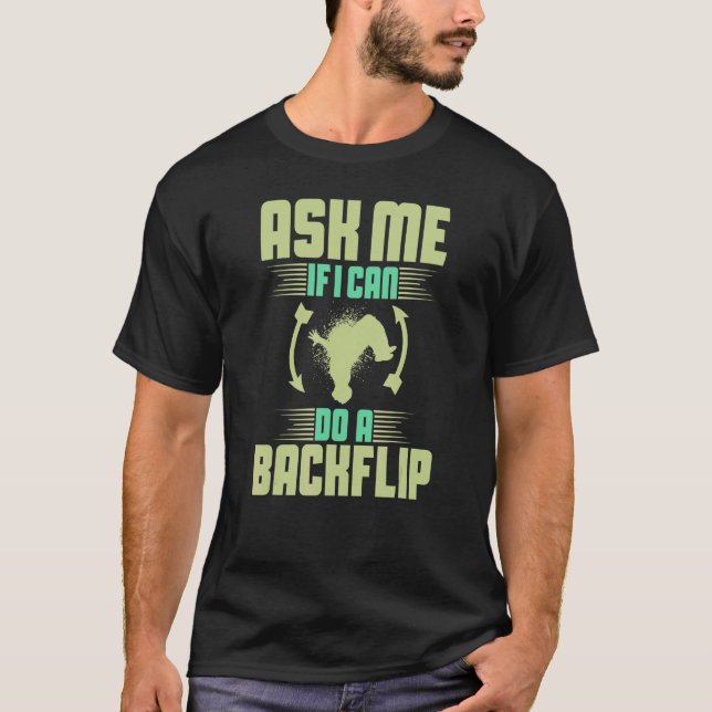 Backflip Parkour Gymnastic Beginner Jump Training T Shirt (Framsida)