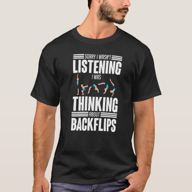 Backflip Parkour Gymnastic Beginner Jump Training T Shirt (Framsida)