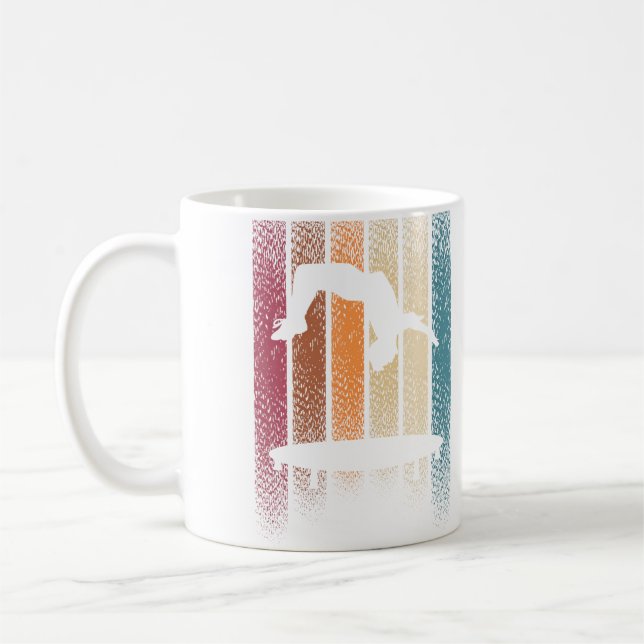 Backflip Trampoline Jumping Jumper Tumbling Retro Kaffemugg (Vänster)