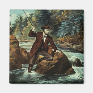 Bäckforellfiske - ett angeläget ögonblick, 1862 magnet