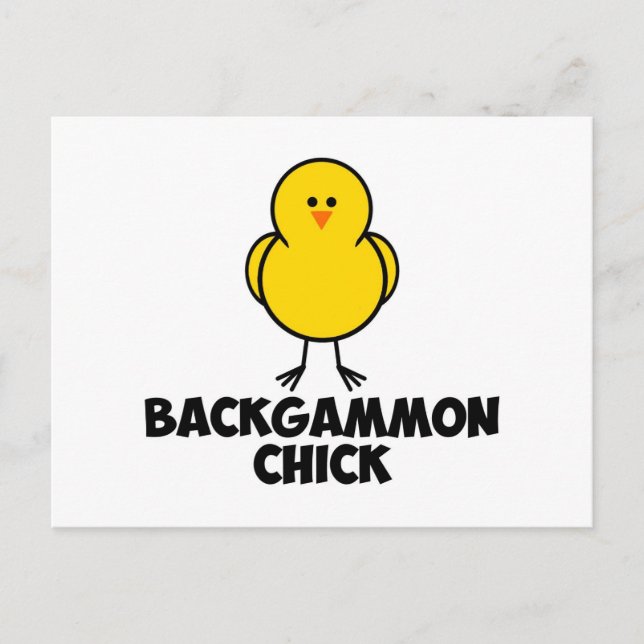 Backgammon Chick Vykort (Framsida)