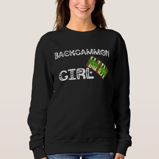 Backgammon Girl Board Game Playing Wooden Board Ga T Shirt (Framsida)