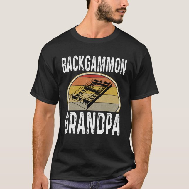 Backgammon Grandpa Dice Game Player Winner Saying T Shirt (Framsida)