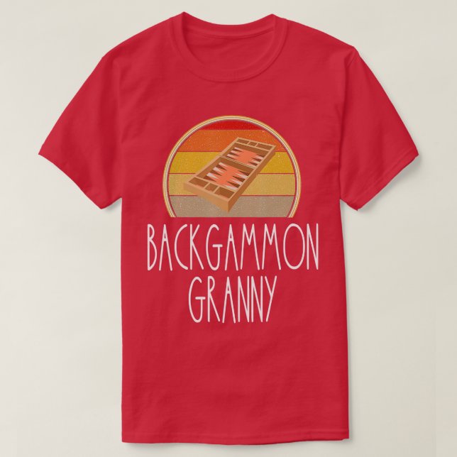 Backgammon Granny Grandma Boardmatch Board Game Lo T Shirt (Design framsida)