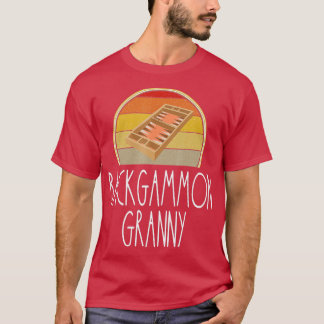 Backgammon Granny Grandma Boardmatch Board Game Lo T Shirt